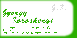 gyorgy koroskenyi business card
