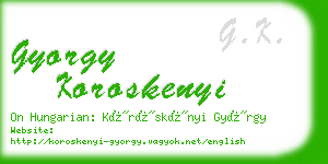 gyorgy koroskenyi business card